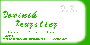 dominik kruzslicz business card